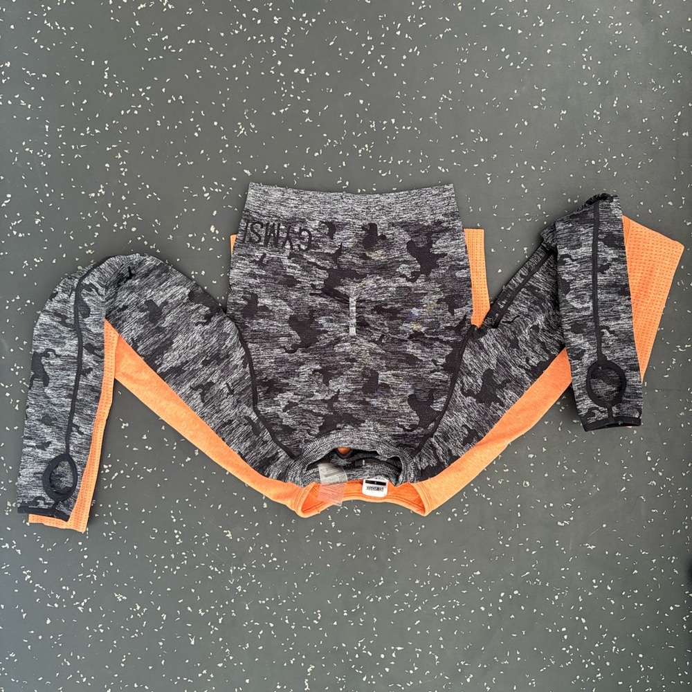 Xs GymShark grey camo workout tops